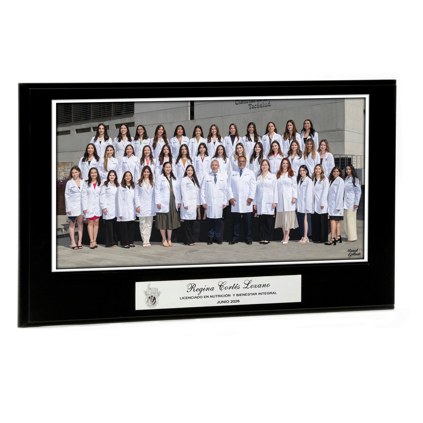 Modelo 20 - Foto 9x17” con placa plateada personalizada y base negra