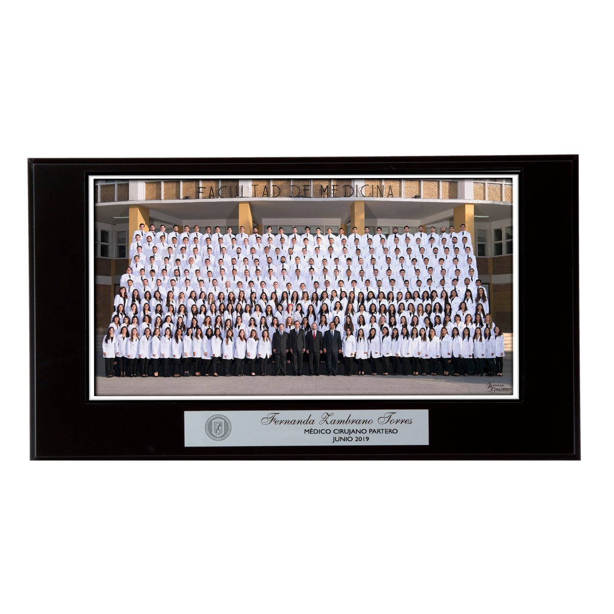 Modelo 20 - Foto 9x17" con placa plateada y base negra