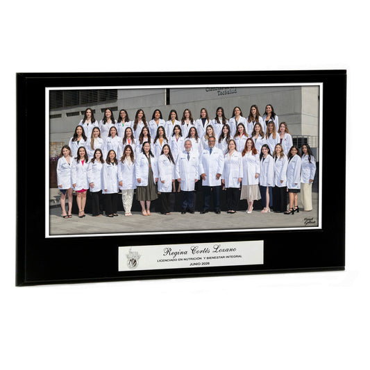 Modelo 20 - Foto 9x17” con placa plateada personalizada y base negra