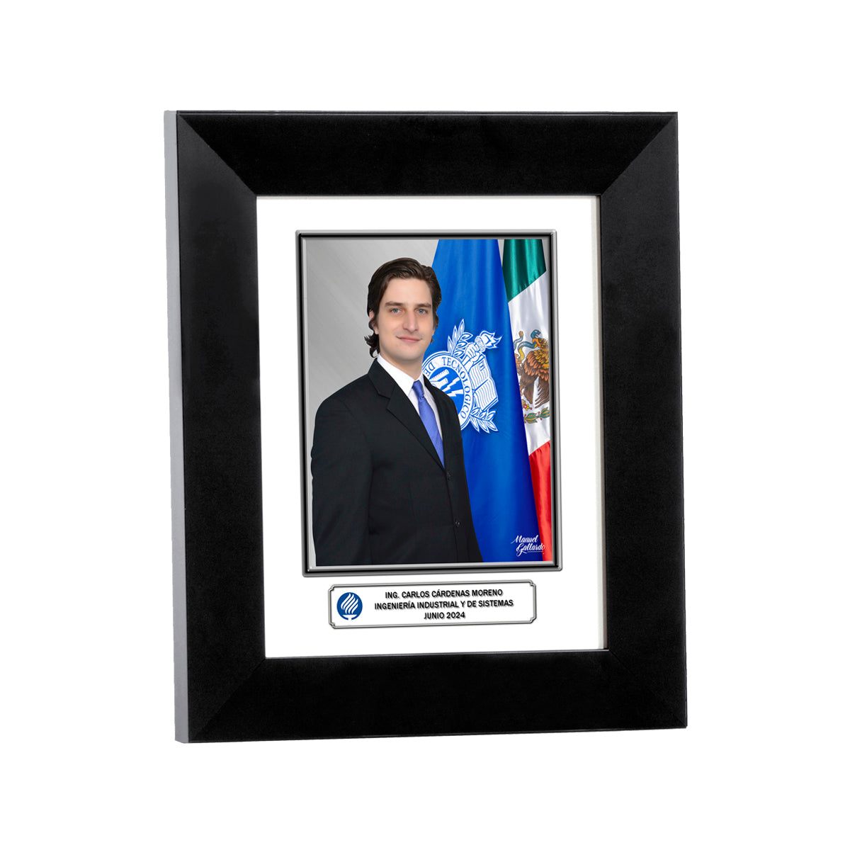 Modelo 23 - Foto 8x10" con texto personalizado y marco negro